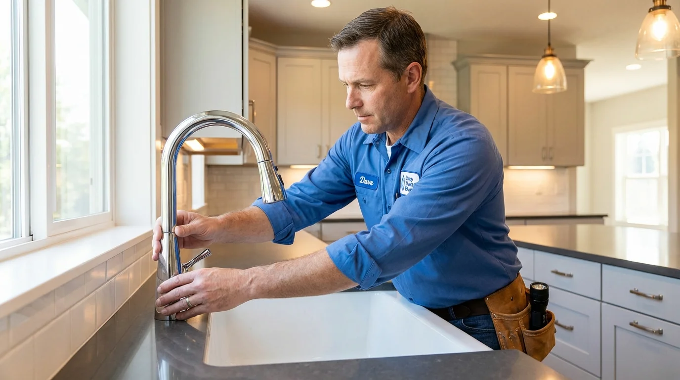 Kitchen faucet installation by Johns Plumbing LLC in Reading
