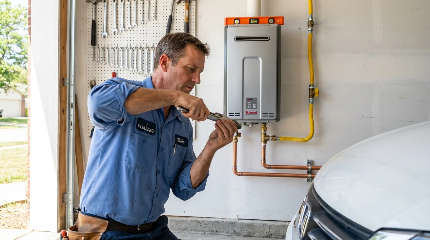 Tankless water heater installation by a Johns Plumbing LLC plumber in Reading